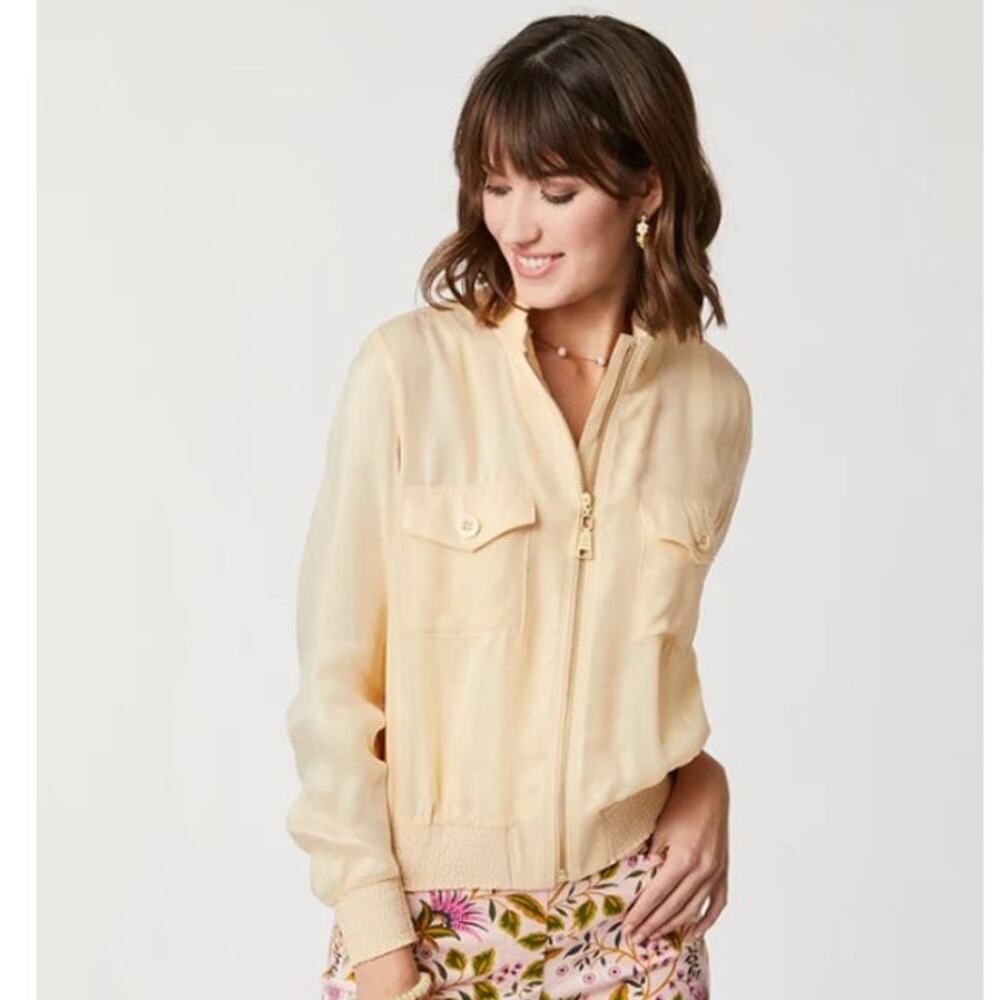 Spartina 449 Charleigh Lightweight Women's Bomber Jacket - Large - Wheat - NWT